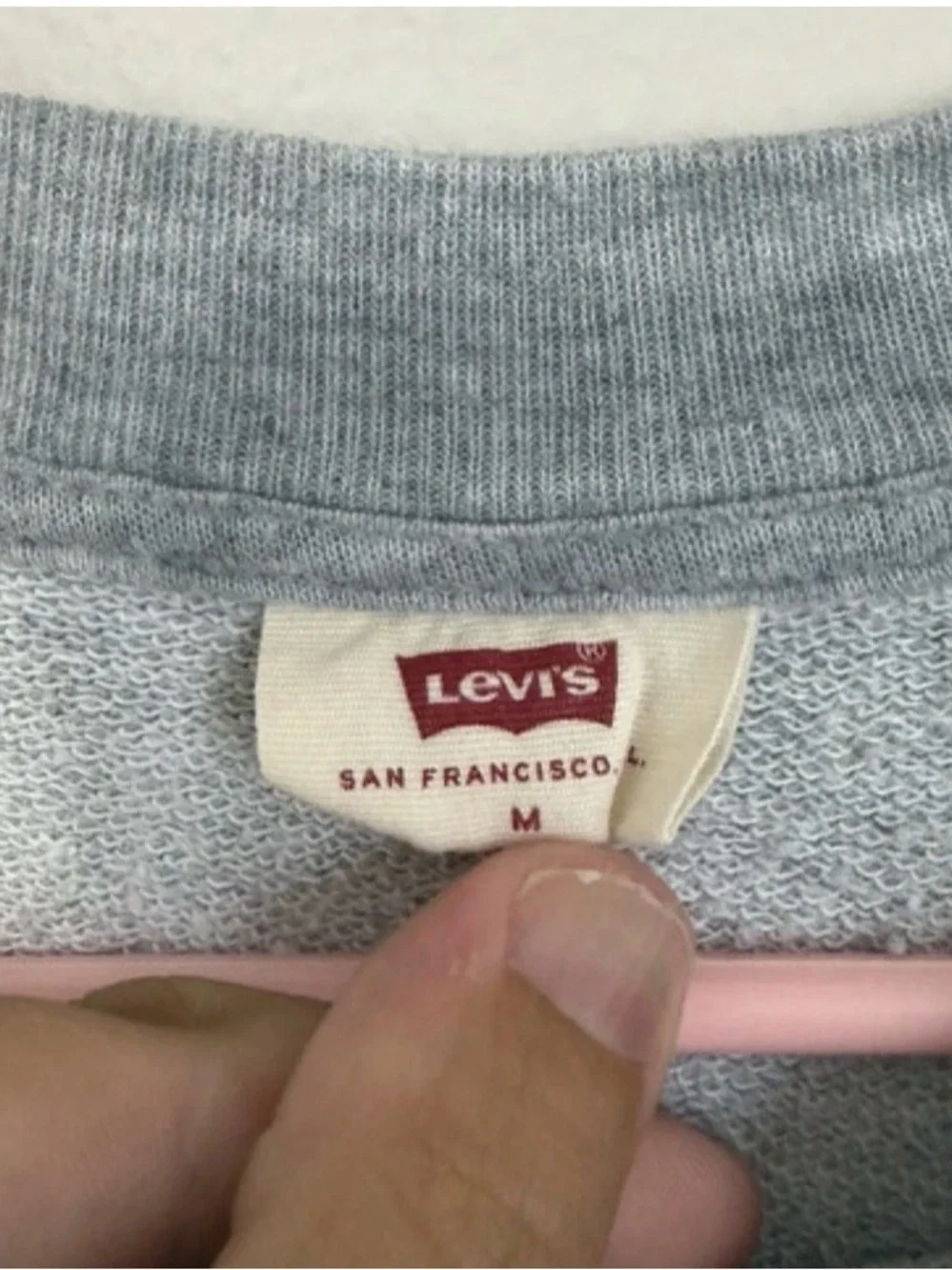 Levi's Light Gray Sweatshirt with Red Logo Tag